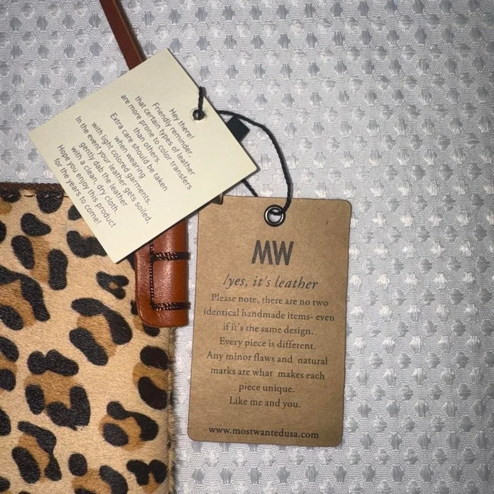 Most Wanted Crossbody Bag Women OS Tan NEW Cheetah Leather Calf Hair Animal